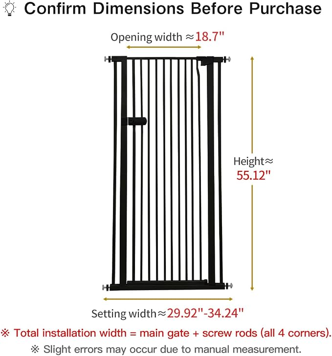 Lumizone Extra Tall Cat Gate 55.12" High Pressure Mounted Extra Wide 2025 New - Image 2