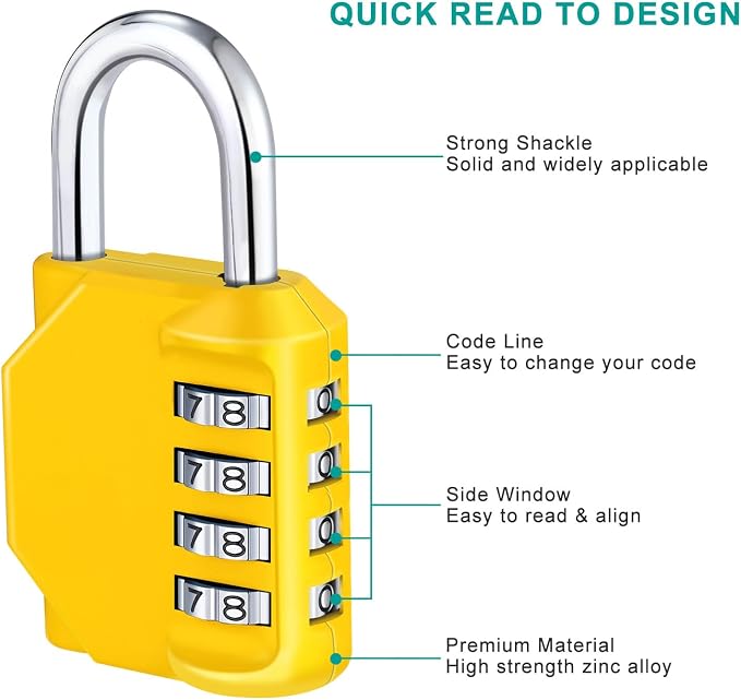 ZHEGE Combination Lock Outdoor 2 Pack, 4 Digit Resettable Weatherproof - Image 3