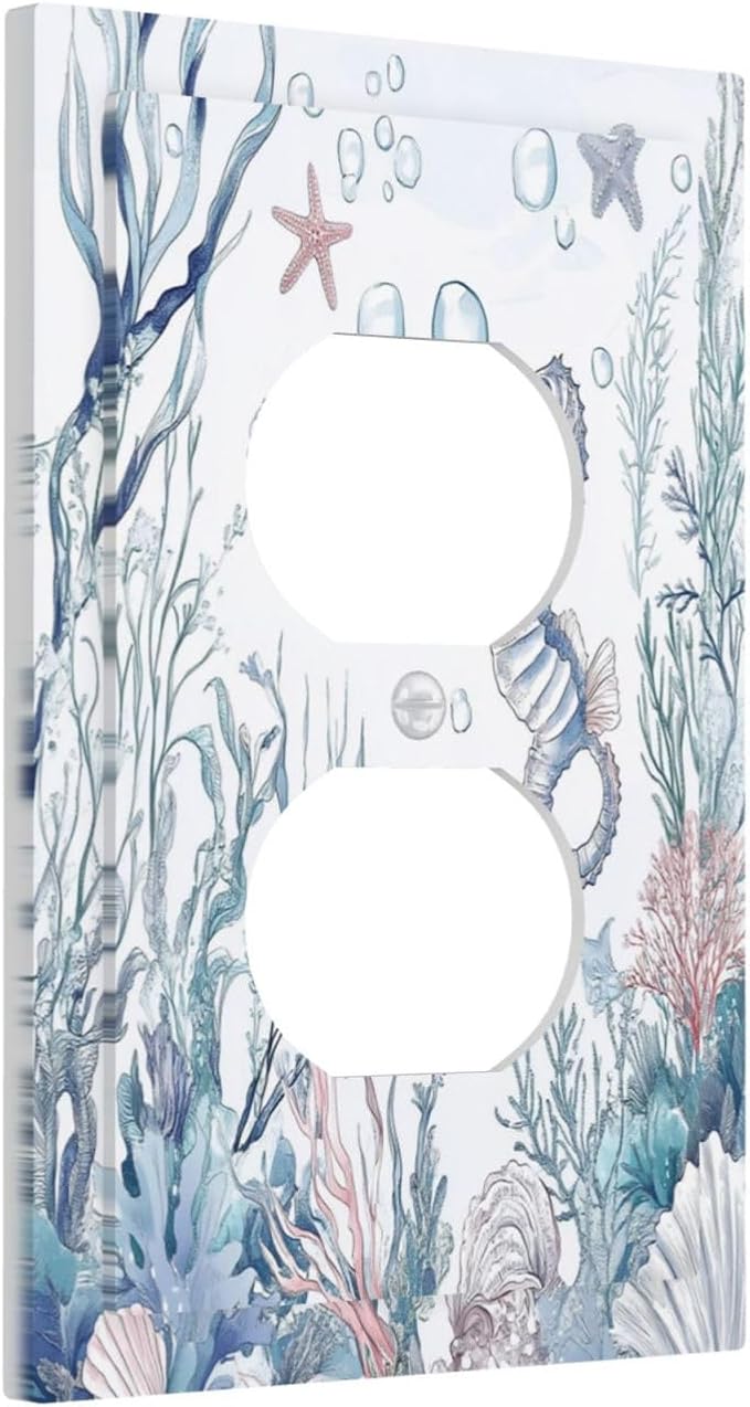 Outlet Covers Ocean Coral Seahorse Seashell Starfish 1 Gang Duplex Light Switch - Image 2