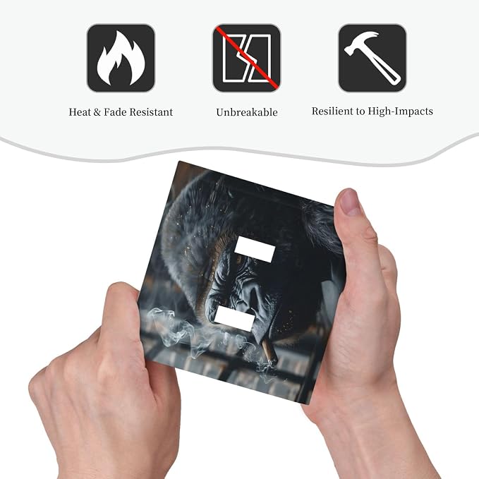 Funny Animal Smoking Black Orangutan Decorative Switch Plates 2 Gang Double - Image 6