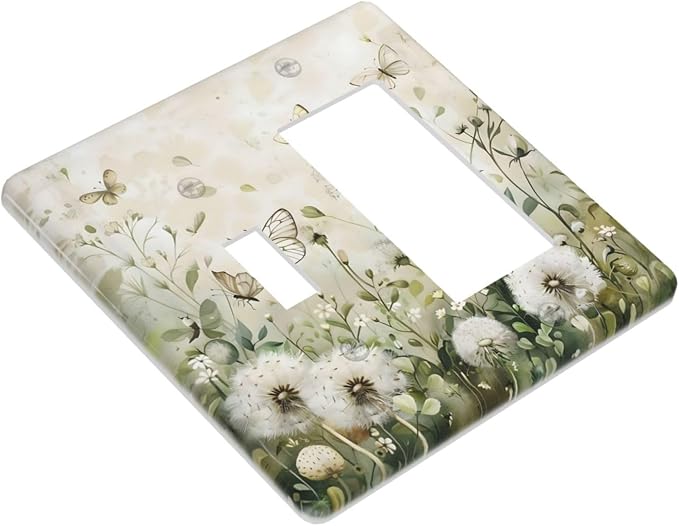 Dandelions Butterflies Watercolor Wildflowers Floral Outlet Covers 1 Toggle 1 - Image 3