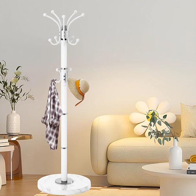 Metal Heavy Duty Coat Rack Stand, Modern 360° Roraty Freestanding Coat Rack by LOZABEECOATRACKSTAND