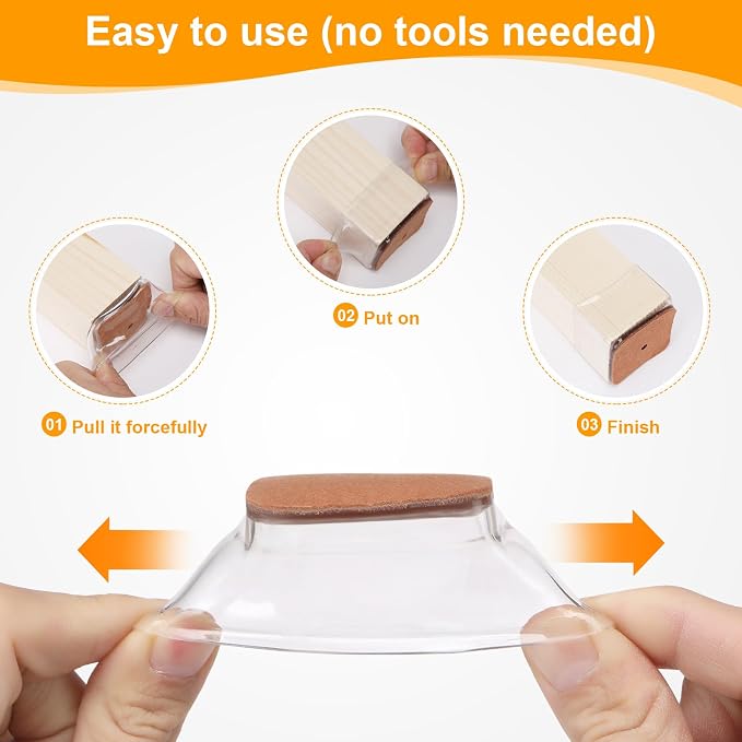 CHUNZEXI 36 Pack Square Chair Leg Floor Protectors - Image 5
