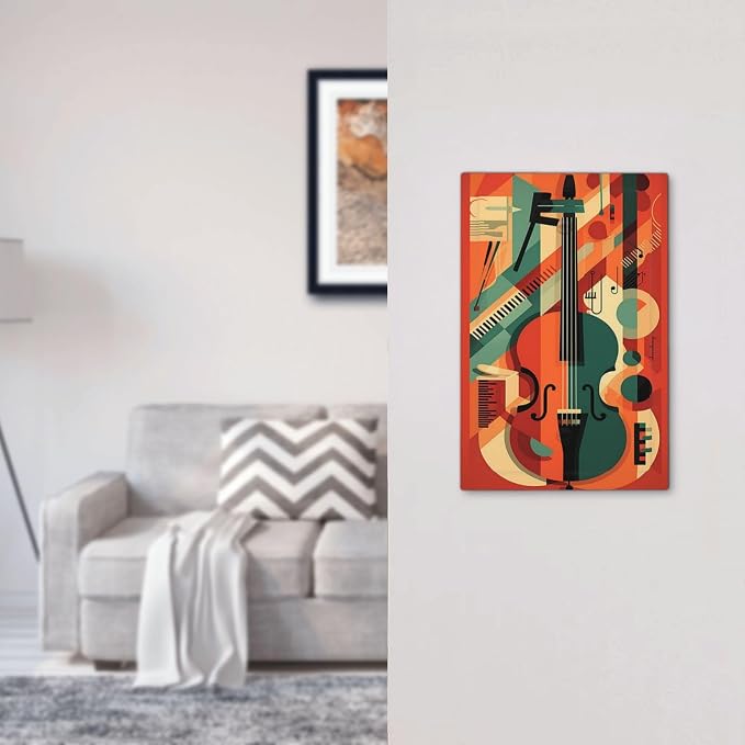 Light Switch Cover Plate Violin Abstract Jazz Colorful Painting 1 Gang No - Image 7
