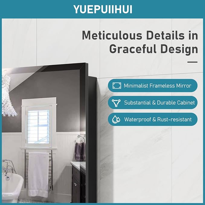 16 x 24 Inch Recessed Medicine Cabinet - Image 6