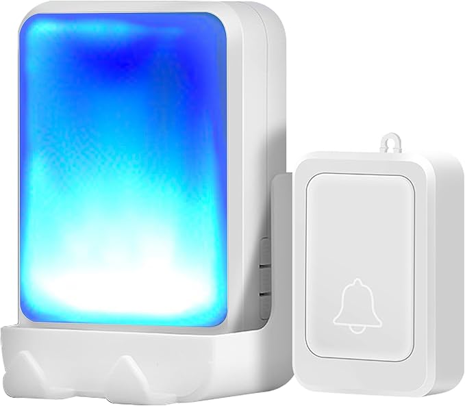 Loud Flash Doorbell with 7 Colors of Bright Light and 4 Volumes, Wireless by Unknown