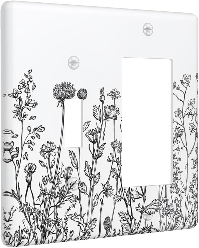 Outlet Covers Floral Wildflower Rustic Plant Leaves 1 Toggle 1 Rocker - Image 2
