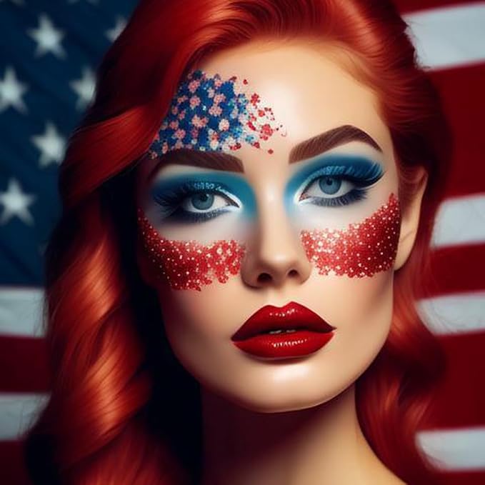 Mysense Red Body Glitter Gel, Singer Concerts Face Hair Glitter Makeup - Image 3