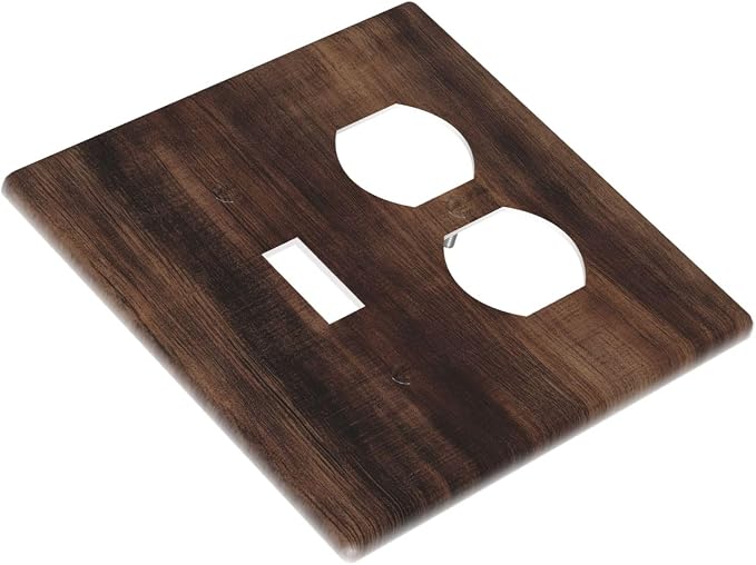 Decorative Outlet Covers Rustic Farmhouse Brown Wood Barn Door 2 Gang Duplex - Image 2