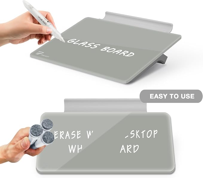 TOWON Small Glass Dry Erase Board, Desk White Board - Field & Grace