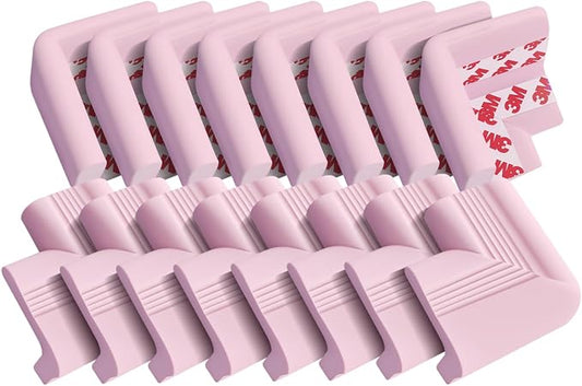 Baby Proofing Corner Guards 16 Pack Pink, Extra Thick Foam Edge Protectors by PUSHUJIA