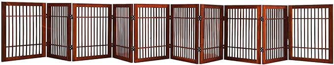 Urnporium Pet Dog Gate Strong and Durable Freestanding Folding Acacia Hardwood by Urnporium