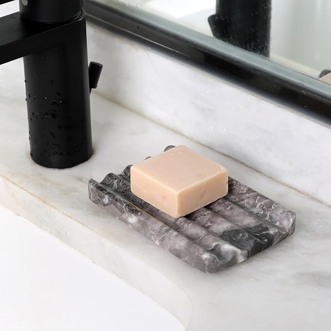 Marble Soap Dish, Bar Soap Holder Shower, Easy Cleaning Stone Sponge Holder - Image 8