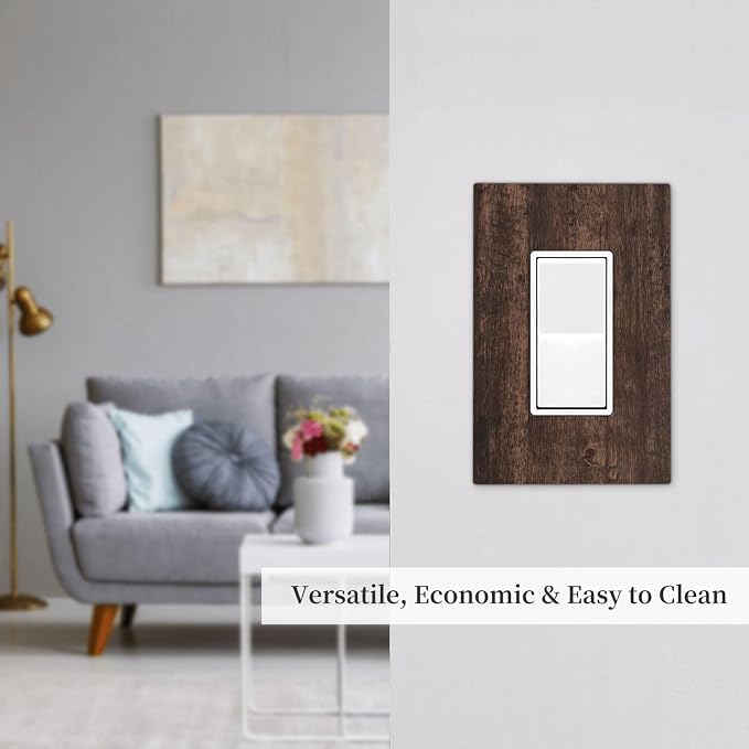 Decorative Outlet Covers Rustic Dark Brown Wood Grain 1 Gang Single Rocker - Image 7