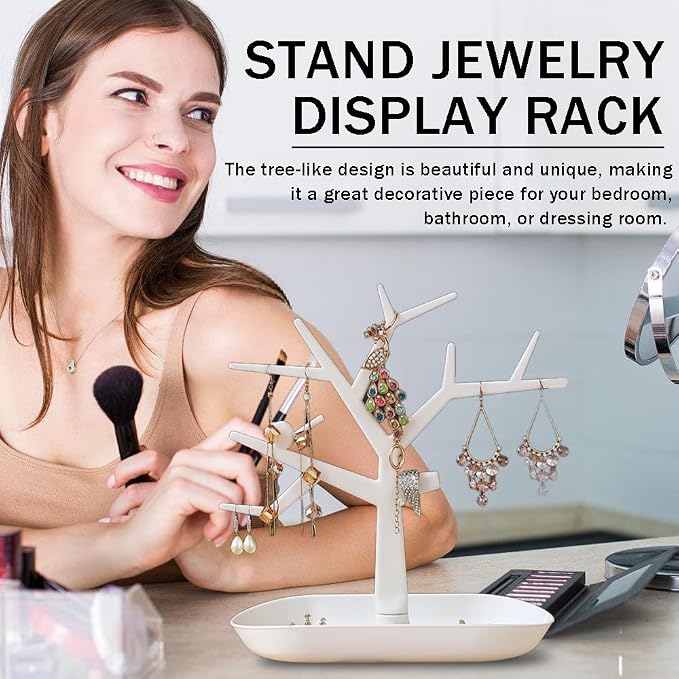 Tabletop Key Holder Stand Tree Key Rack, Stand Jewelry Display Necklace Ring - Image 3