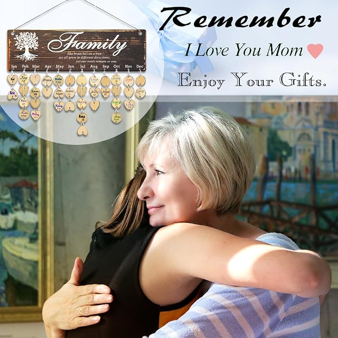 Birthday Gifts for Grandma, Family Birthday Tracker Reminder Calendar Board - Image 4