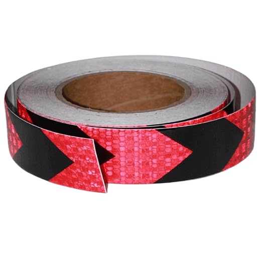 Red and Black Reflective Tape Outdoor Waterproof 1 inch X 66 feet, High by tuyrchu