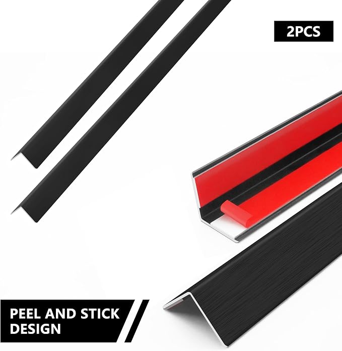 2pcs 57"L*1.42"W Aluminum Self-Adhesive Wall Corner Protectors, Wall Furniture - Image 3