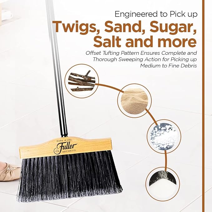 Fuller Brush 10-Inch Upright Maple Wood Broom Head – Indoor and Outdoor - Field & Grace
