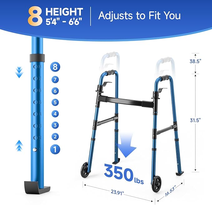 Folding Walker for Seniors, Front Wheel Walker - Image 3