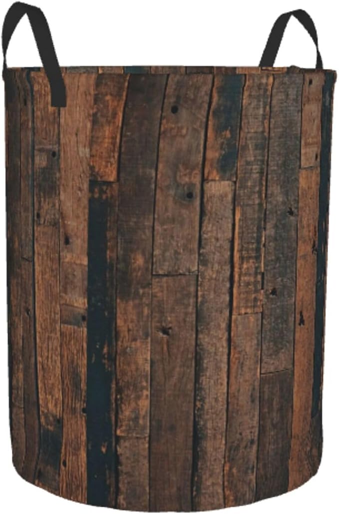 Laundry Basket Retro Wood Grain Collapsible Large Capacity, 63l Dirty Clothes - Image 8