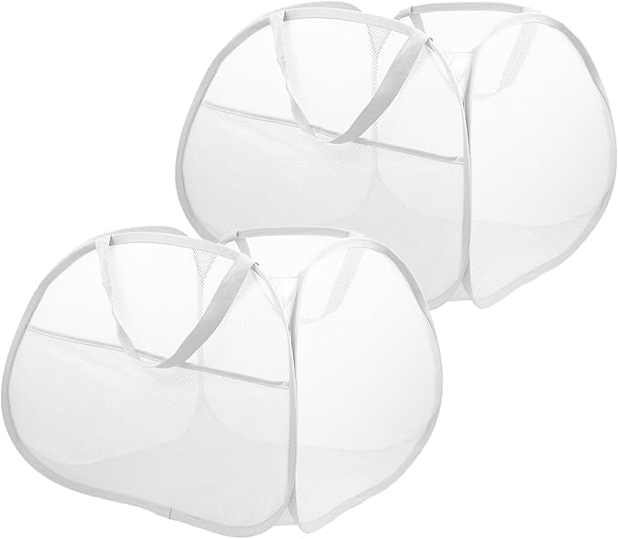 2 Pack Collapsible Laundry Baskets, 90L Large Foldable Laundry Basket, Durable - Field & Grace