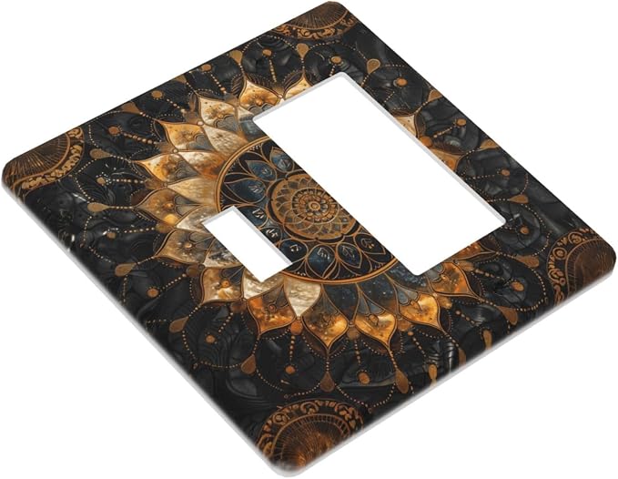 Cool Colorful Mandal Flowers Boho Floral Outlet Covers 1 Toggle 1 Rocker - Image 3