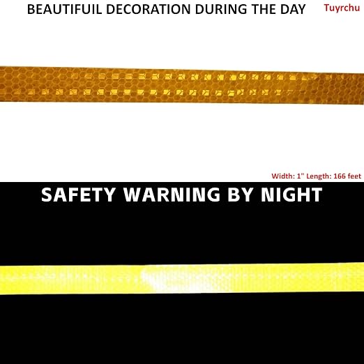 Yellow Reflective Tape Outdoor Waterproof 1 inch, High Visibility Hazard - Image 3