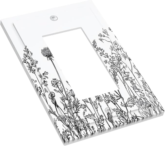 Decorative Outlet Covers Floral Wildflower Rustic Plant Leaves 1 Gang Single - Image 3