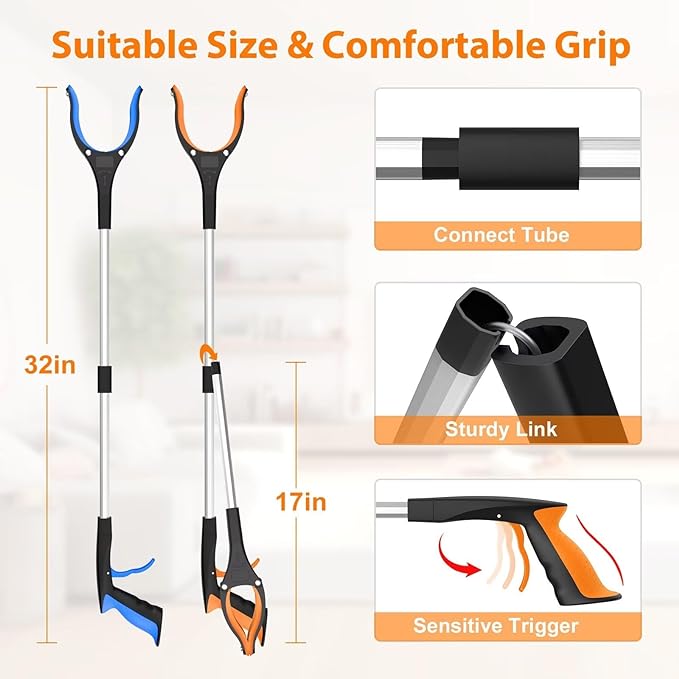 32" Grabber Reacher Tool, Trash Picker Upper Grabber, Lightweight Grabbers - Image 5