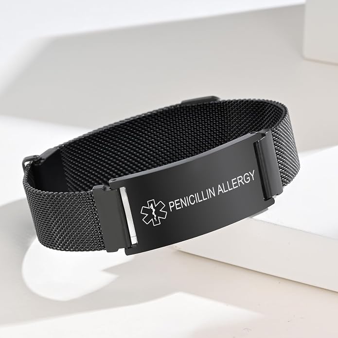 VNOX Medical Alert Id Bracelet for Men Women, Custom Engraving Adjustable - Image 6