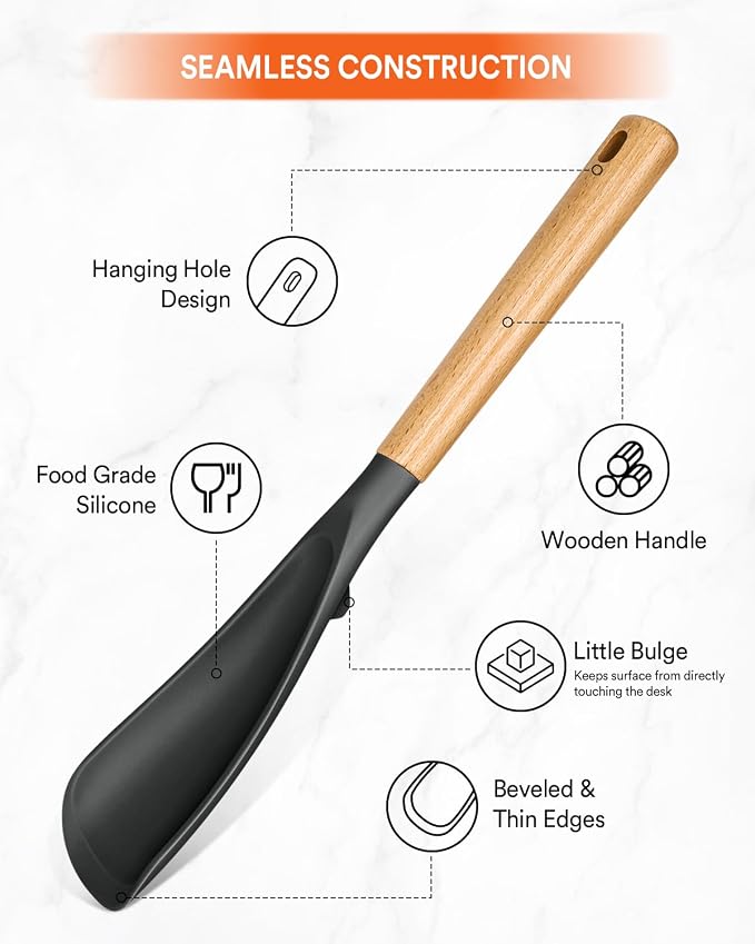 Multifunction Spatula Spoon for Nonstick Cookwares, Sturdy BPA-Free Matte - Image 4