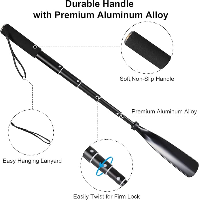 Mishell Shoe Horn Long Handle, Telescopic 16"-38", Sturdy Aluminium Alloy - Image 5