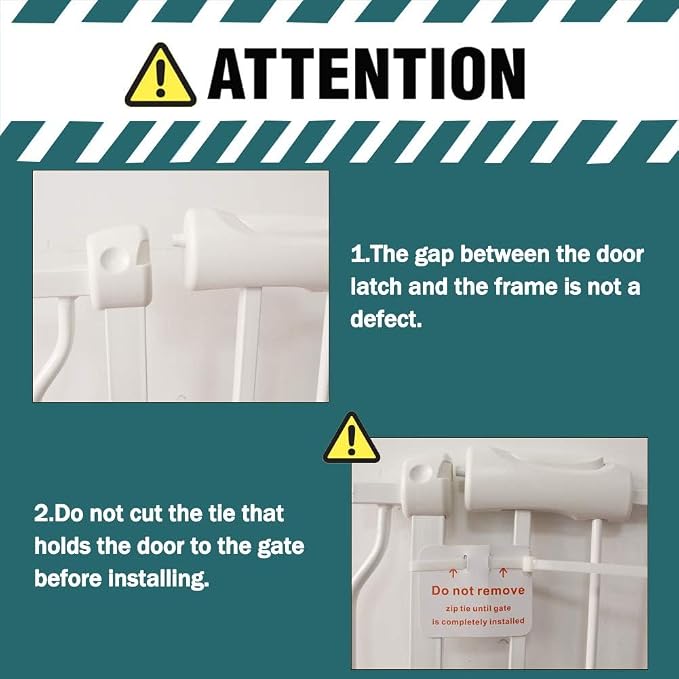 ALLAIBB Extra Wide Pressure Mounted Baby Gate Walk Through Child Kids Safety - Image 7