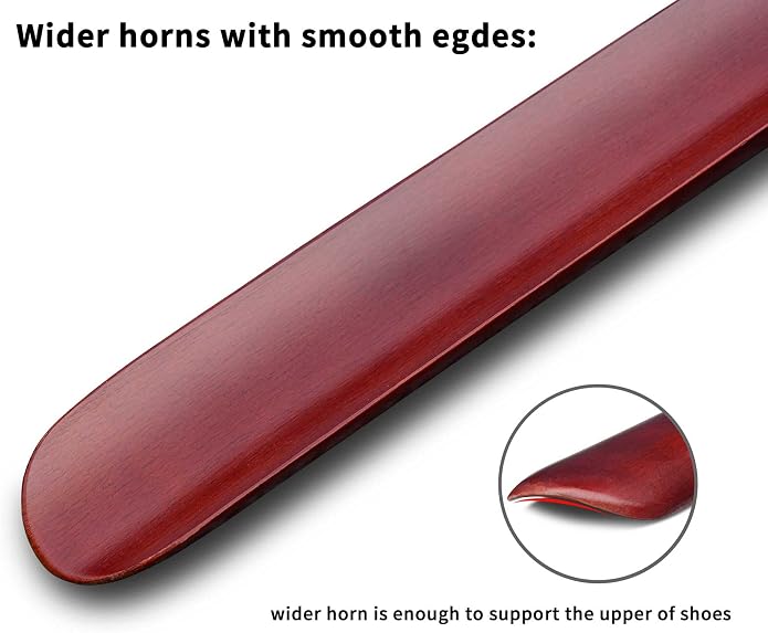Luxdecor Long Handled Wooden Shoehorns-24in Wooden Long Handle Shoe Horn - Image 2