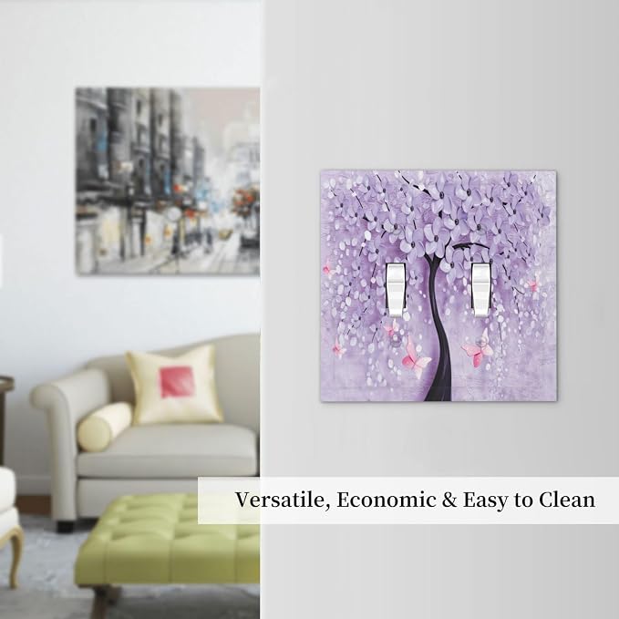 Light Switch Cover 3D Purple Tree 2 Gang Wall Plate Double Light Switch Plate - Image 7
