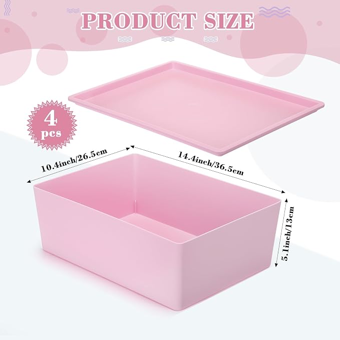 Menkxi 4 Pcs Storage Bins with Lids Plastic Stackable Containers - Image 2