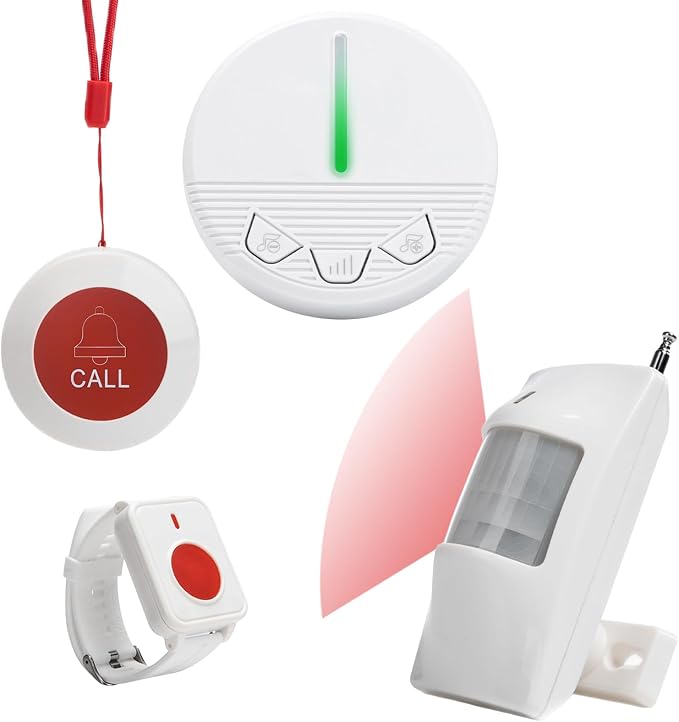 Caregiver Pager Motion Sensor Alarm Indoor Home Wireless Bed Alarm and Fall by CYSSJF