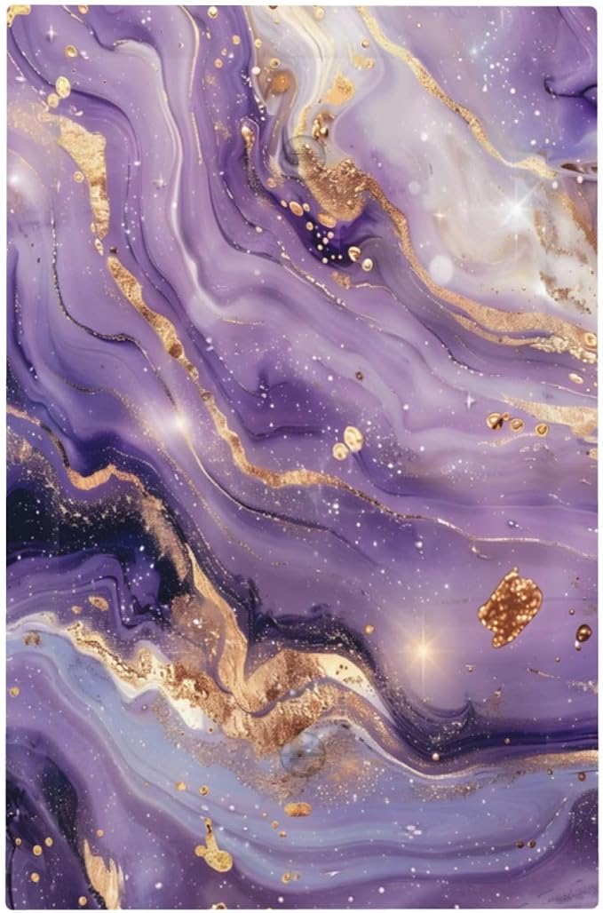 Luxury Marble Texture Purple And Gold Abstract Print Light Switch Cover Plate 1 by Unknown