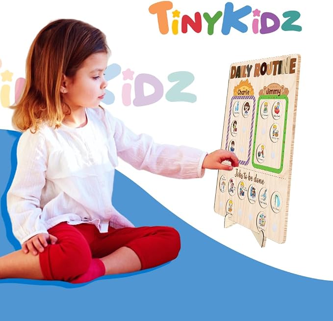 Wooden Chore Chart for Kids Multiple Kids 13.5"x16.5", Behavior Chore Chart for - Image 3