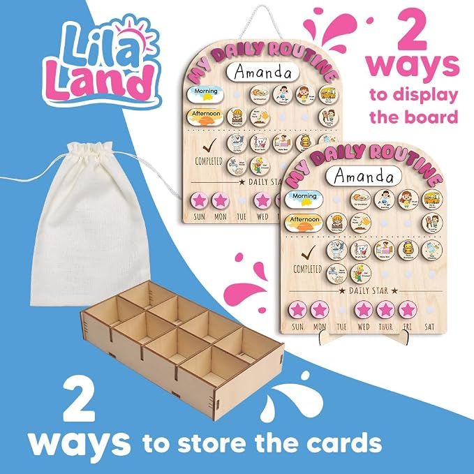 Wooden Daily Routine for Kids, Chore Chart for Toddler, Daily Responsibilities - Image 7