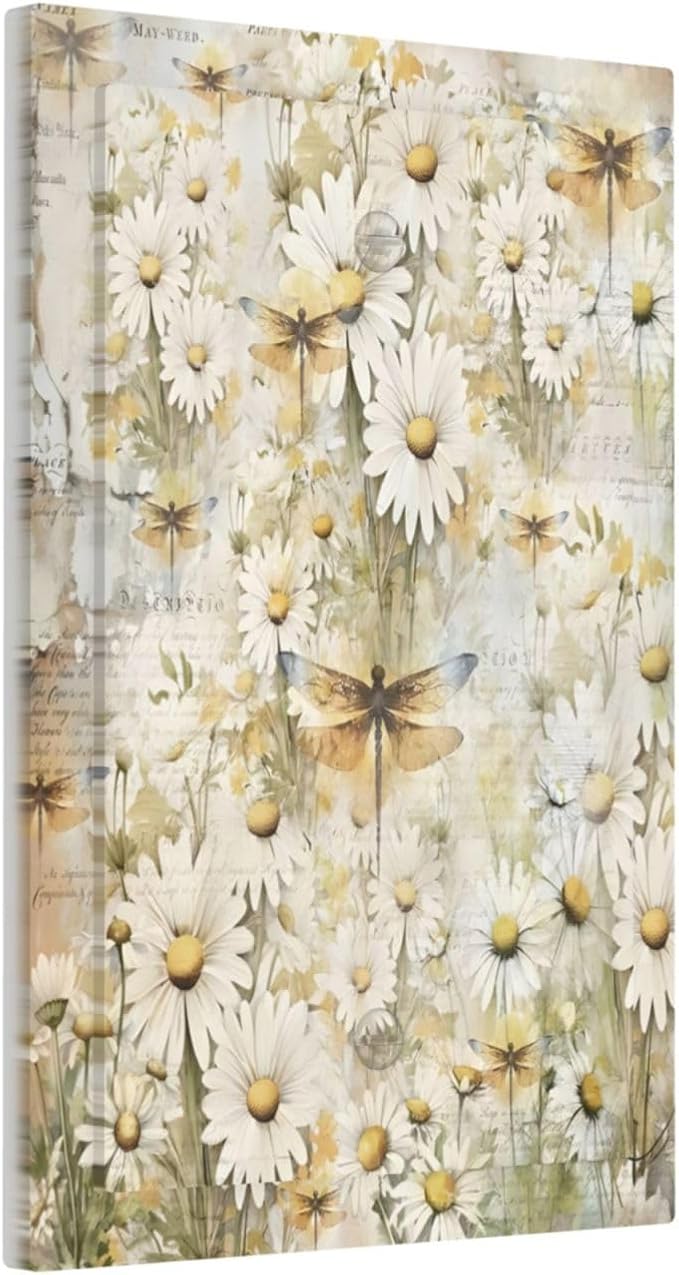 Vintage Letter Paper Wildflowers Dragonfly Daisy Floral Light Switch Cover - Image 2