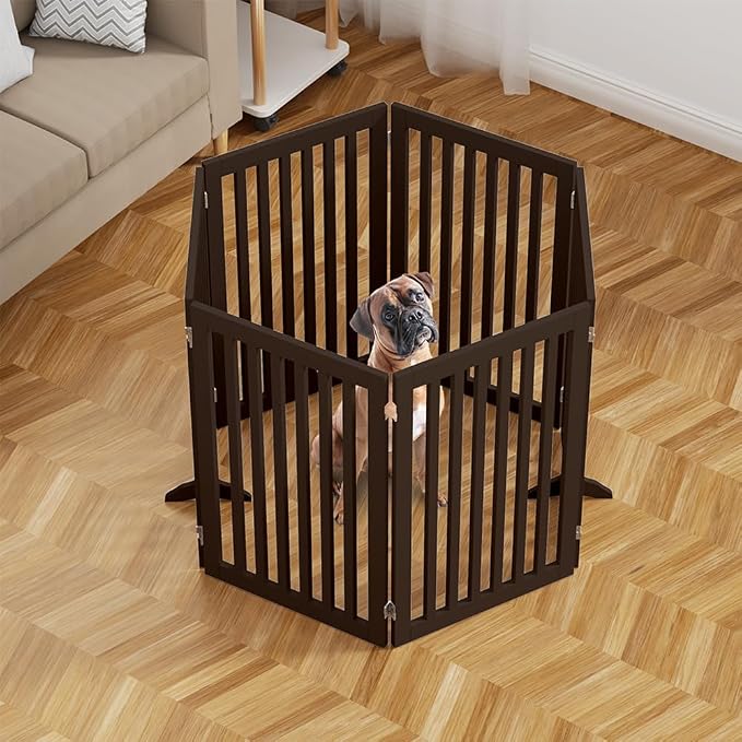 unipaws 120" Extra Wide Pet Gate, Free Standing Dog Gate - Image 3