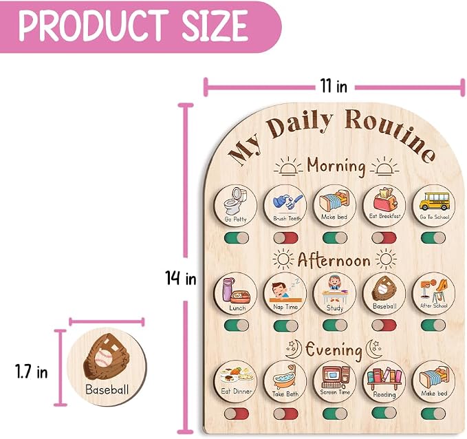 Daily Routine Chart for Kids, Visual Schedule, Routine Chart for Toddlers 3-5 - Image 3