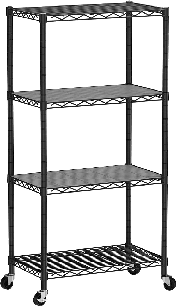 SINGAYE 4 Shelves Storage Shelf Wire Closet Bathroom Organizers Metal Pantry - Image 8