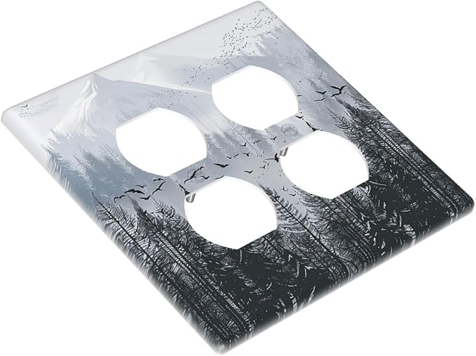 Misty Forest Nature Tree Mountain Birds Outlet Covers 2 Gang Double Duplex - Image 3
