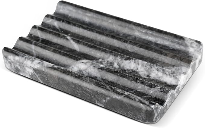 Marble Soap Dish, Bar Soap Holder Shower, Easy Cleaning Natural Stone Sponge - Image 2