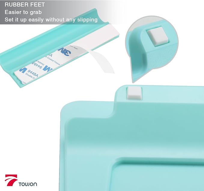Aqua Blue Mini Desktop Pure Glass Whiteboard, Small Slope Slick Desk Whiteboard - Field & Grace
