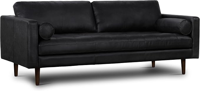 POLY & BARK Napa 88.5" Leather Sofa – Full-Grain Italian-Tanned Aniline Leather by POLYBARK