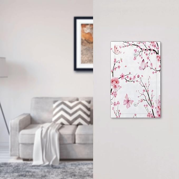 Cherry Floral Watercolor Pink Flowers Butterfly Light Switch Cover Plate 1 Gang - Image 7